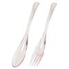 IJ Classic Spoon and Fork Set, 20cm, Made In Japan, Bleach Safe, Perfect for Home Parties, Outdoor Activities, and Camping. Stylish and Cute Clear Des