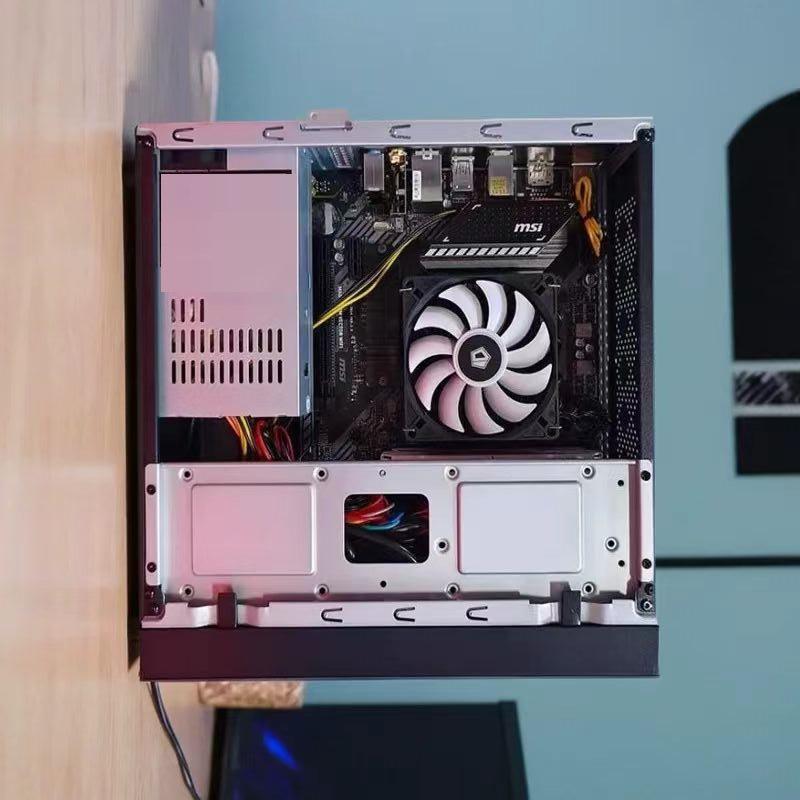 Компактный настольный корпус Mini-ITX с поддержкой материнской платы mATX, блока питания 1U и видеокарты половинной высоты