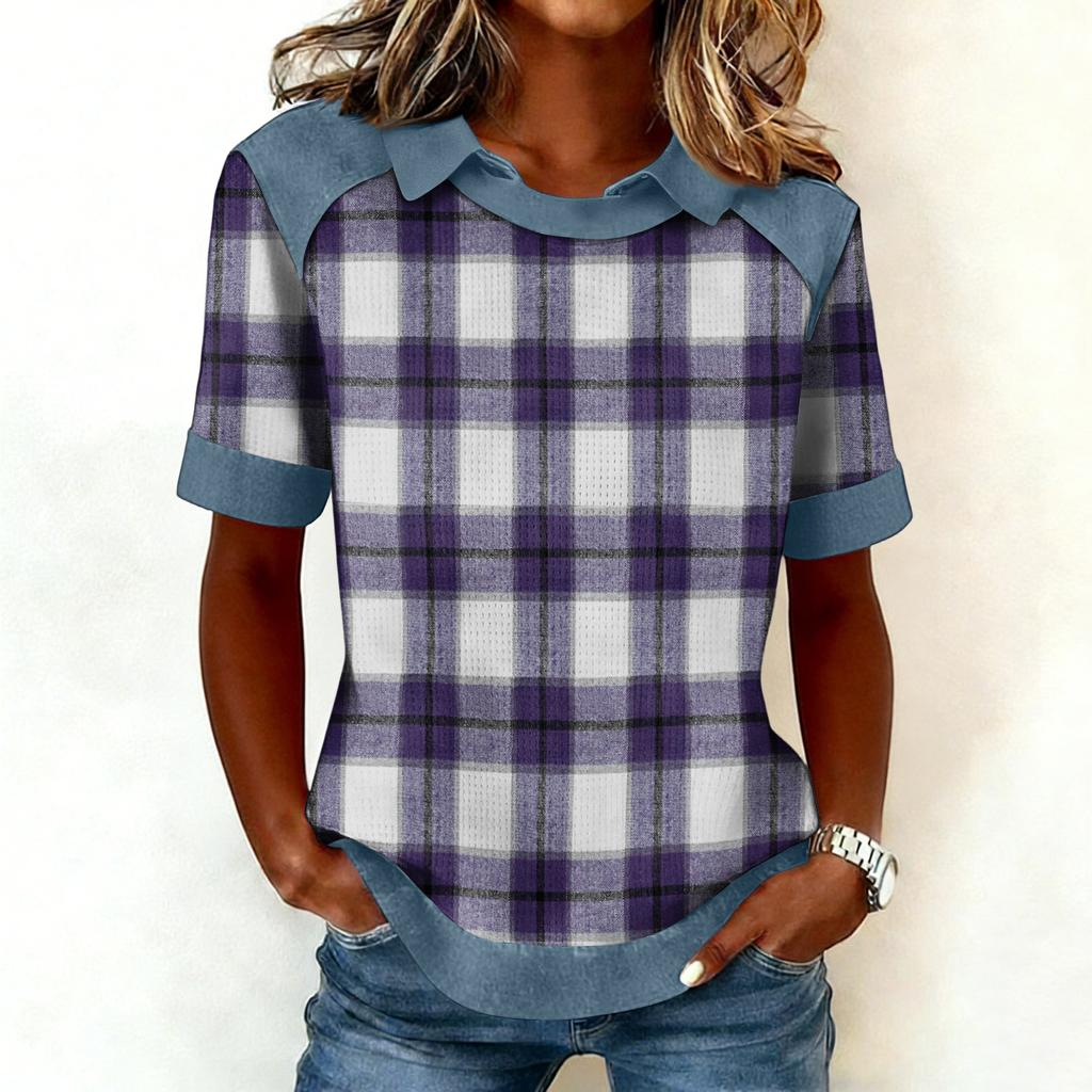 Женская модная ковбойская толстовка с воротником и вставками, повседневная толстовка с принтом, рубашка с коротким рукавом, топ