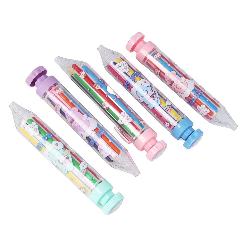 5 Pcs 8 Color Press Crayons Safe Bright Colors Simple Operation Refill Replaceable Colored Crayons for Children