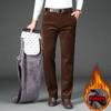Winter Men's Fleece Corduroy Pants Business Fashion Classic Style Thick Warm Stretch Trousers Male Clothing