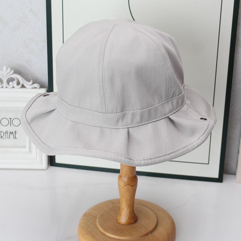 Foldable ruffle edge pleated dome bucket hat women's wide-brimmed outdoor travel shows small face daily versatile basin hat tide