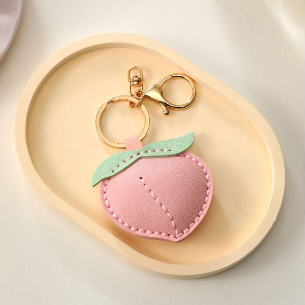 Cute Fruit Pendant Strawberry Bag Pendant Creative Leather Keychain  Men
