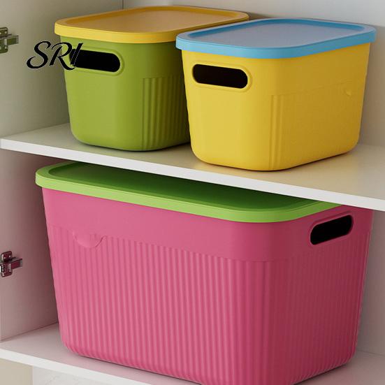 Balcony Gardening Supplies Container Storage Box with Handle And Lid Organizer Space Office Saving Stackable for Kitchen Bedroom Dormitory