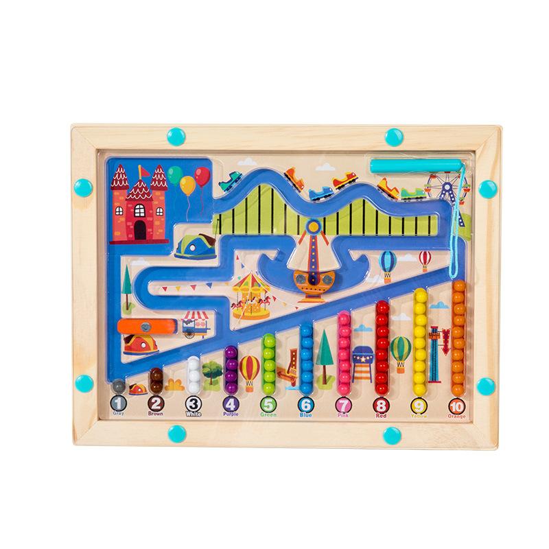 Детское раннее образование, забавные магнитные кисти, лабиринт, головоломки, бусины, классификация цветов животных, координация движений и глаз, деревянные игрушки