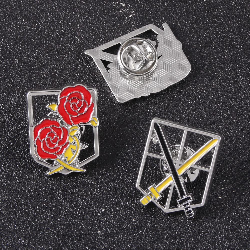 4pcs/set Anime Attack on Titan Wings of Freedom Brooch Legions Badge Prop