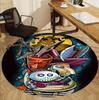 The Nightmare Before Christmas Pattern Round Rug, Indoor/Outdoor Mat, for Picnic, Gameroom, Bedroom, Office, Living Room, Home Decor Carpet, Birthday 