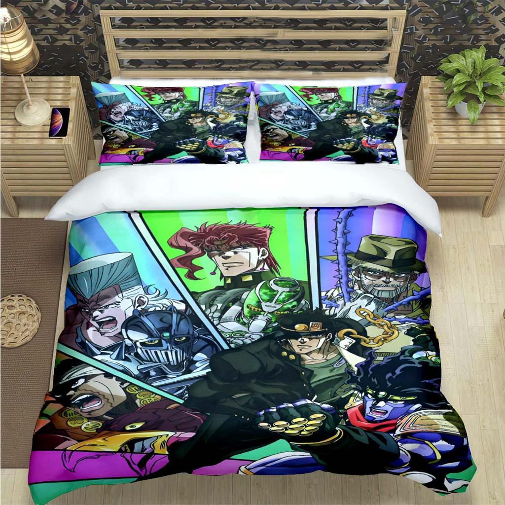 Популярный мультяшный комплект постельного белья с принтом J-Jojo’s Bizarre Adventure, набор постельных принадлежностей, комплект одеяла, для подростков, девочек, полуторный, одинарный, детский подарок