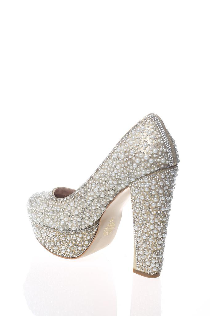 Женская мода Роза Султан Полный жемчуг Вечерние модельные туфли для вечеринки