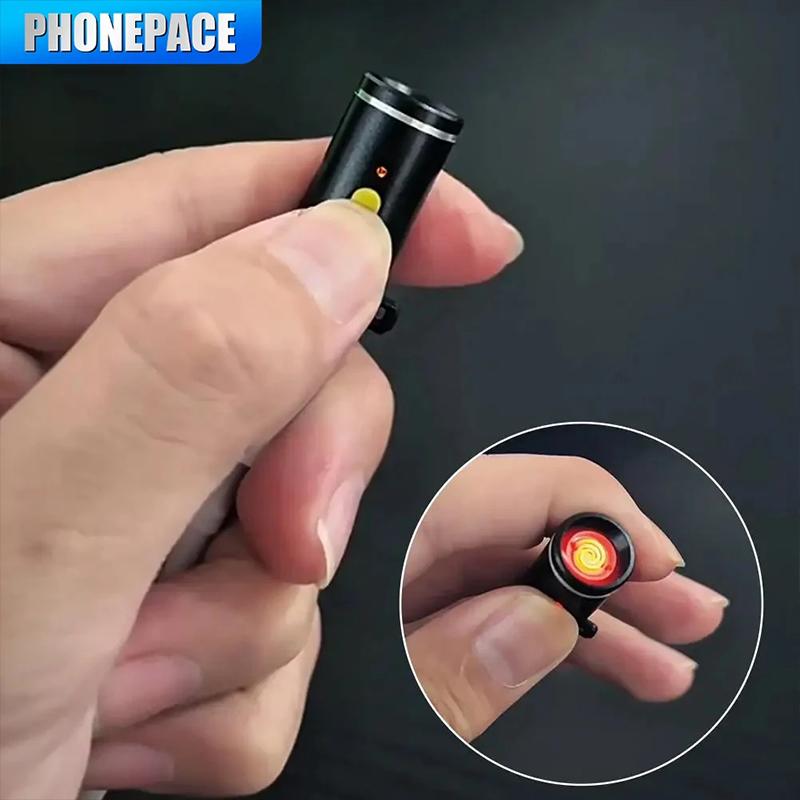 Black Mini Cigarette Lighter Battery Free Liquid Portable and Windproof for Outdoor Use Plug and Play Type - C Mini Igniter
