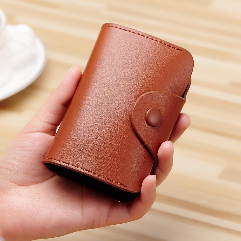 12 Card Slots Case Wallet Business Card Holder Cards Pack Genuine Leather Bank Card Clip Coins Credit Card Bag