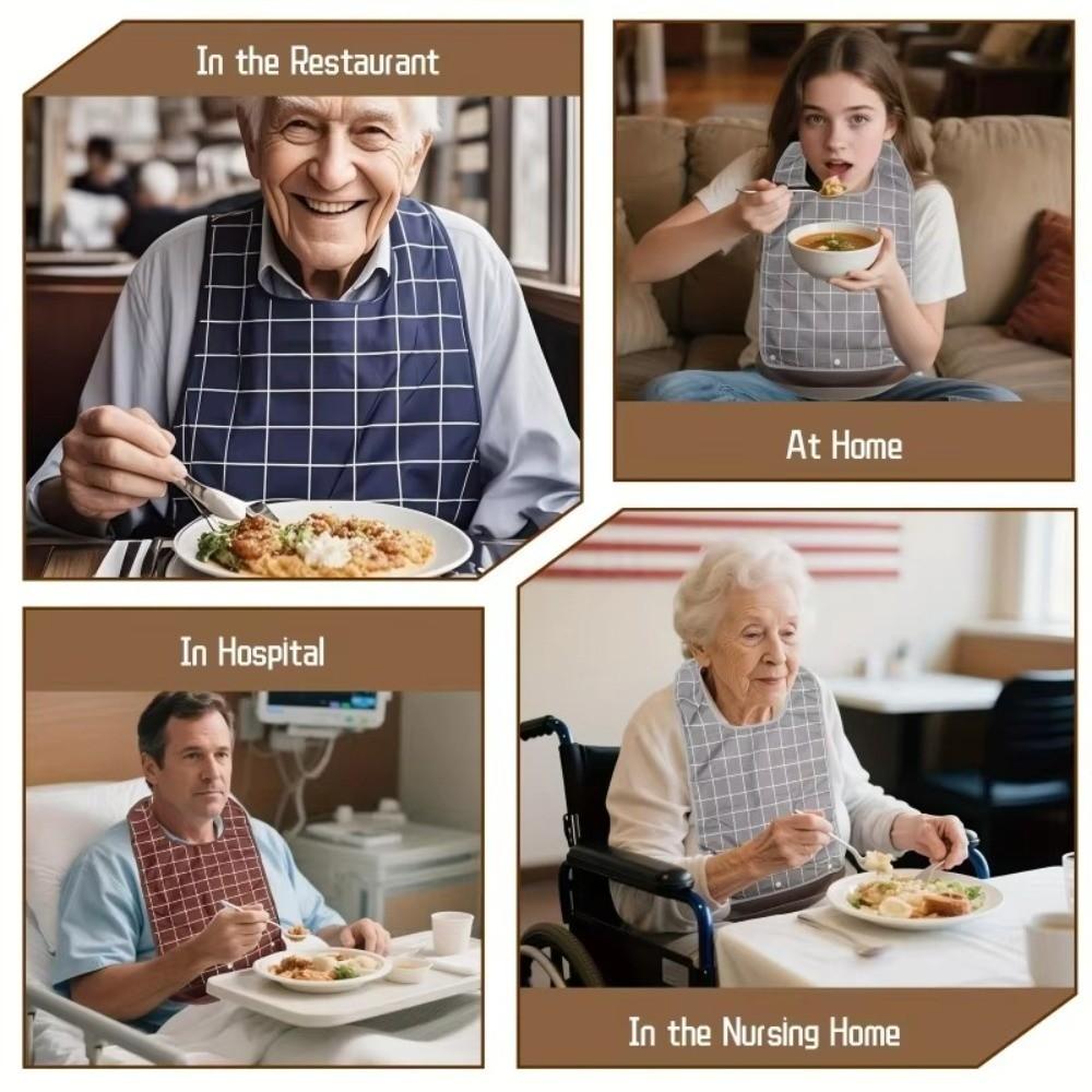 Large Size Elderly Bib Waterproof Mealtime Bib Comfortable Adult Feeding Bib  Elderly Care