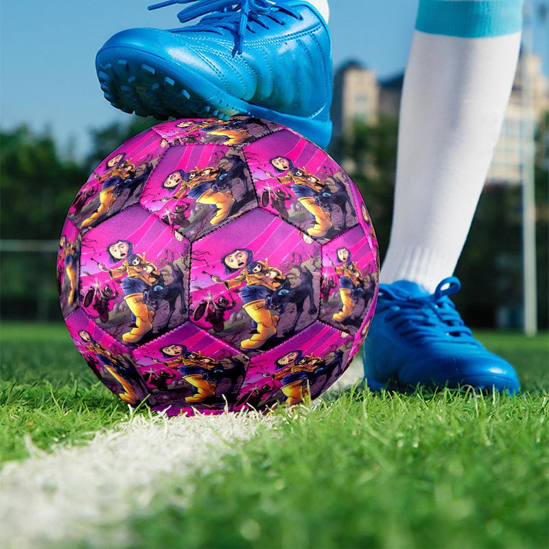 Coraline Print Size 5 Soccer Ball, PU Wear Resistant Football for Match Training and Daily Practice, Birthday Gift for Soccer Fans