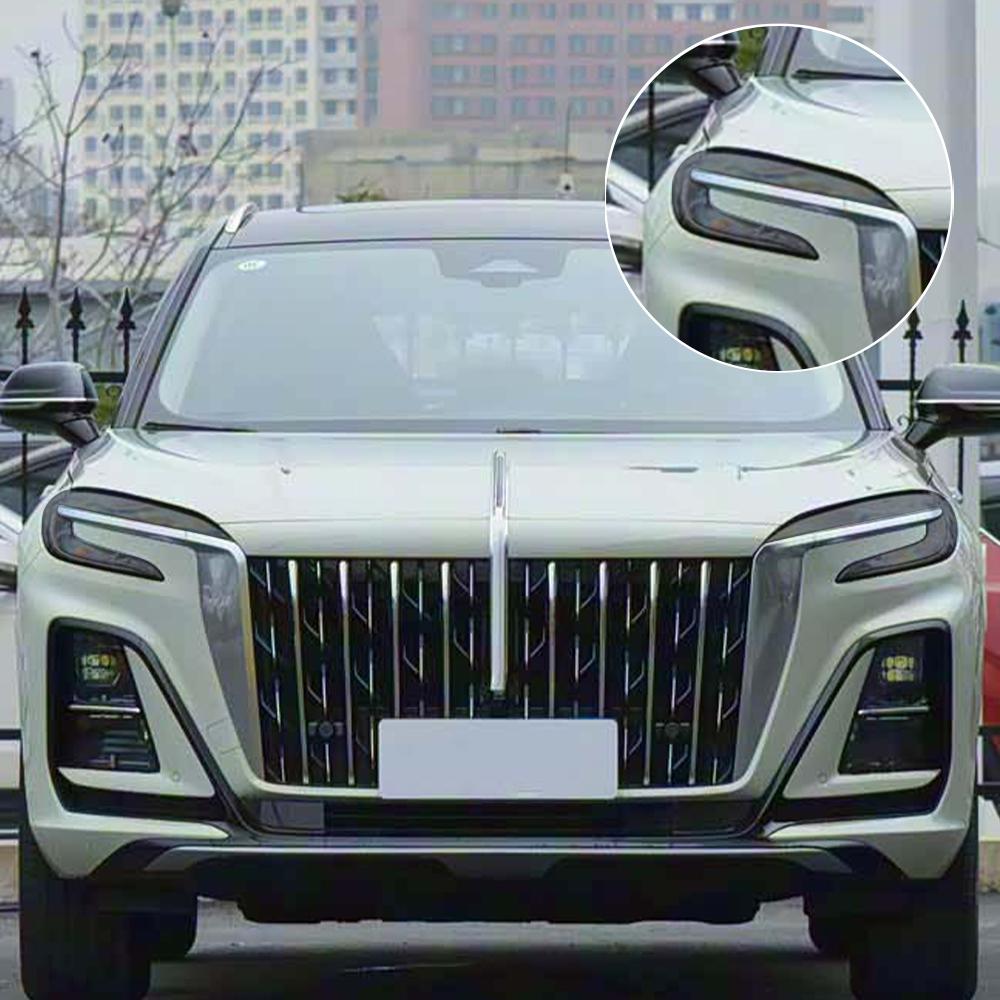 Высокоглянцевая дымчато-черная защитная пленка для фар из ТПУ для HONGQI HS3 2026-2026, вырезанный по размеру комплект защитной пленки из винила PPF с защитой от царапин