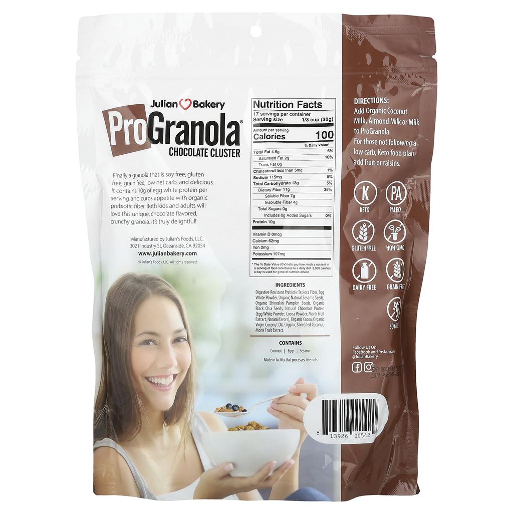Julian Bakery, ProGranola®, Шоколадные хлопья, 18.27 унций (518 г)