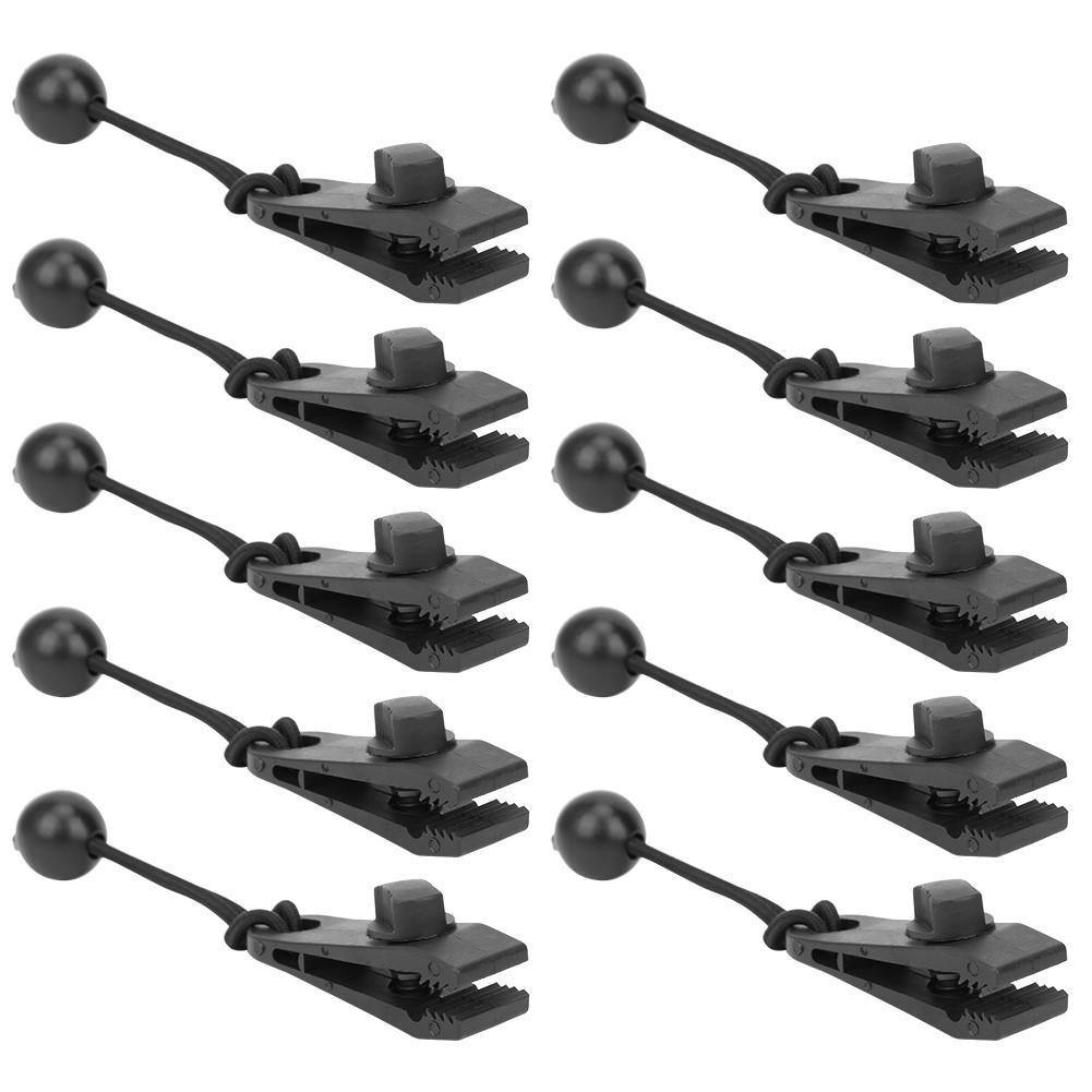 Outdoor Tent Retaining Clips Windproof Fixing Clamp with Bungee Cord for Camping Awning Caravan
