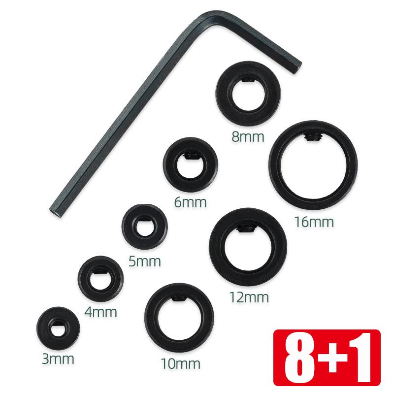 3-16MM Drill Depth Stop Bit Collar Set Adjustable Positioner Limit Ring Allen Wrench Tighten Stopper Set-Screws Woodworking Tool