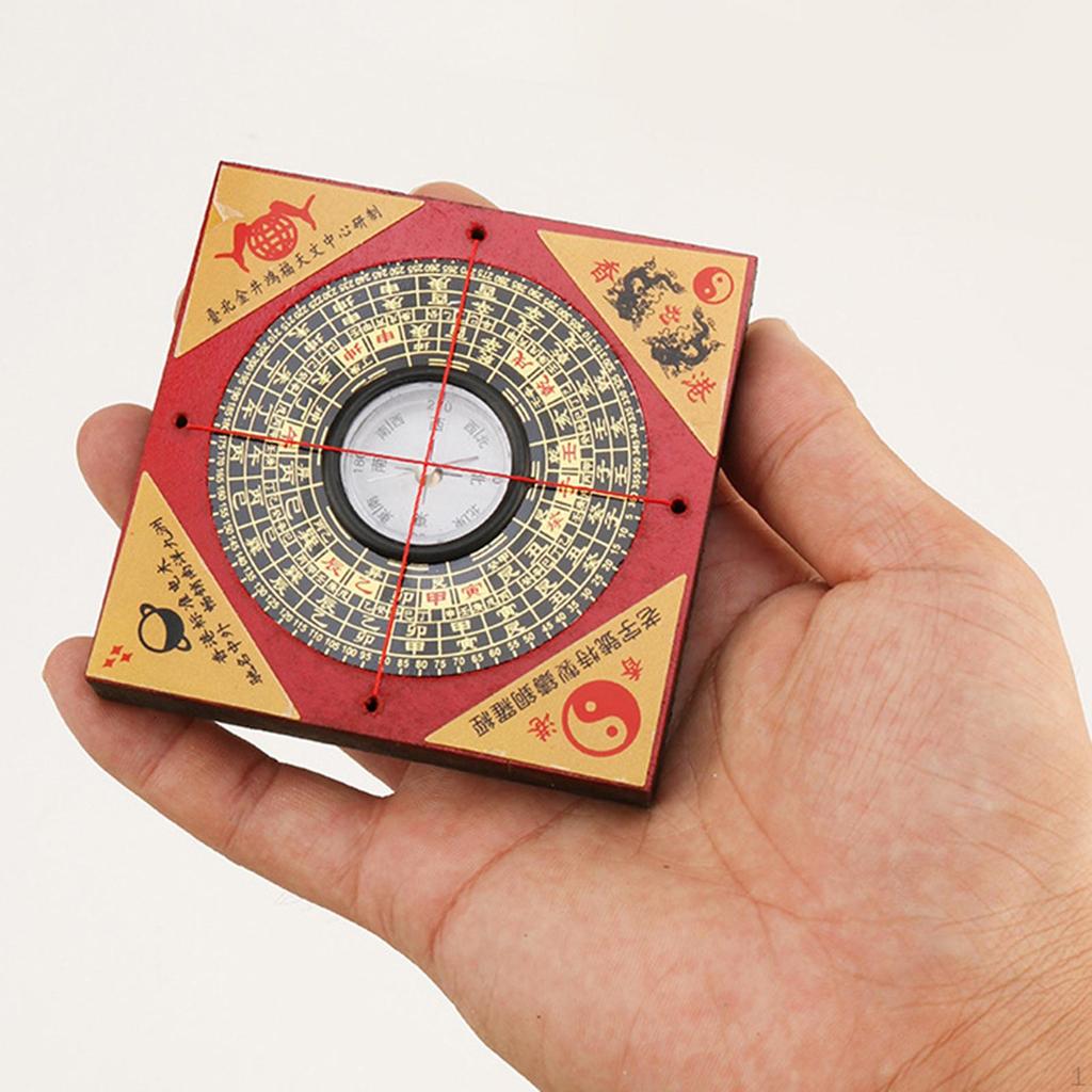 Feng Shui Compass Ancient Chinese Wooden Home Planning Professional Ornament Figurines for