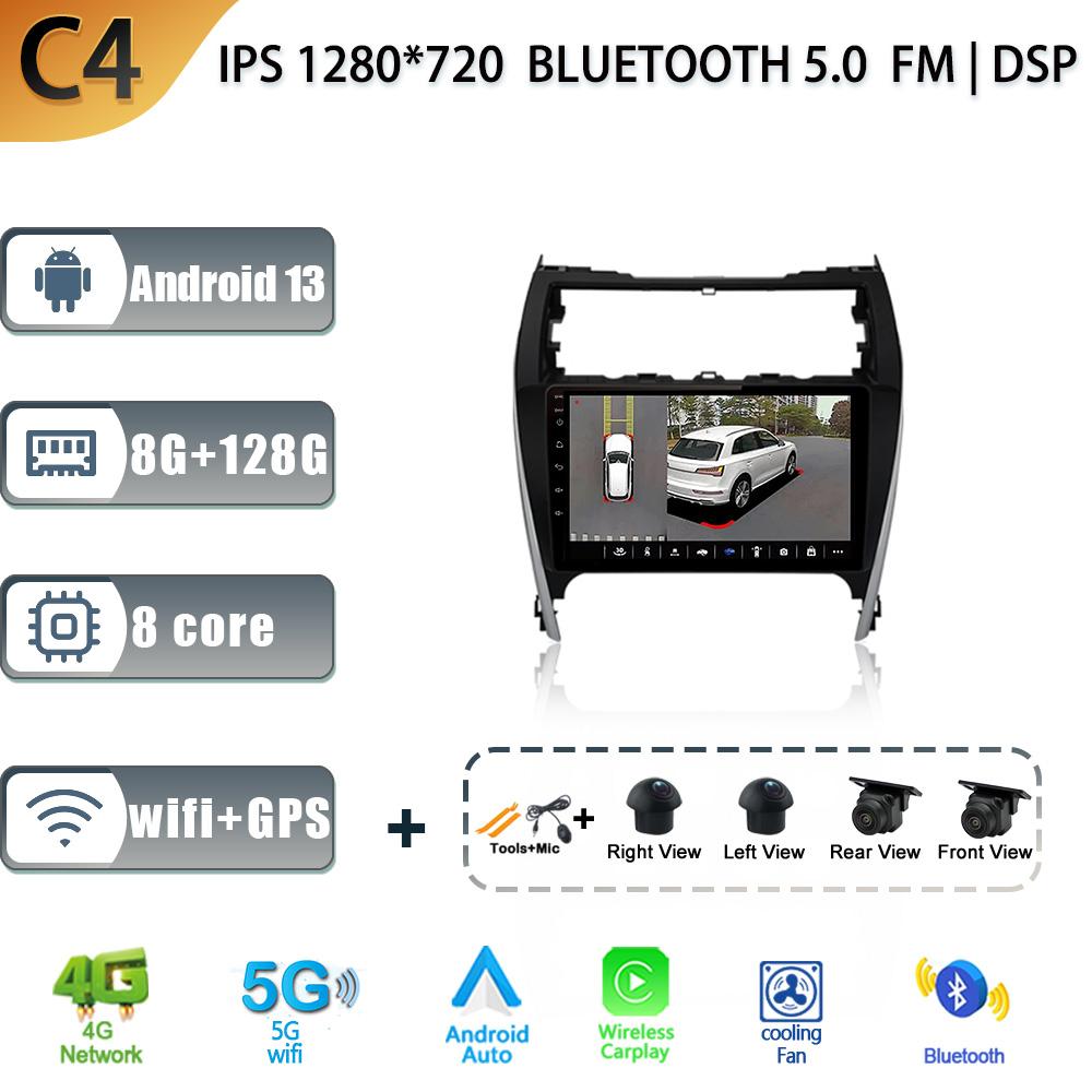 Android 13 For Toyota Camry 7 50 55 2012-2017 Car Multimedia Radio Auto Touch 4G gps Navigation Screen Player DSP Carplay Stereo