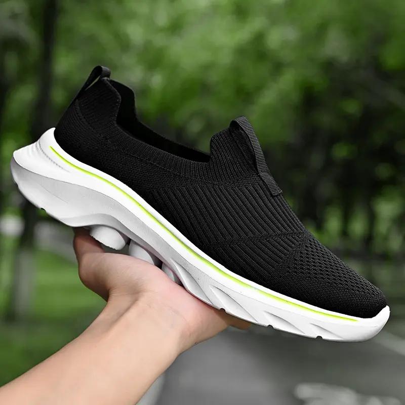 Fashion Running Shoes Men Lightweight Mesh Comfortable Flat Casual Walking Shoes Slip on Unisex Sneakers for Men Lightweight Casual Shoe