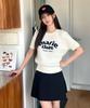 Marie Claire Jacquard Cable Cotton Short Sleeve Knit (Mafbkn07Miv)