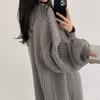 Women Knitted Sweater Coat V-Neck Long Sleeve Open Front Solid