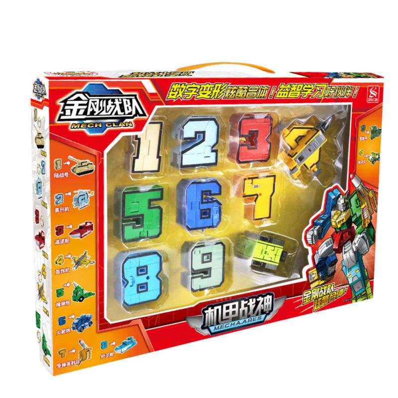 Assembling Educational Blocks Action Figure Number Transformation Robot Toy for Children