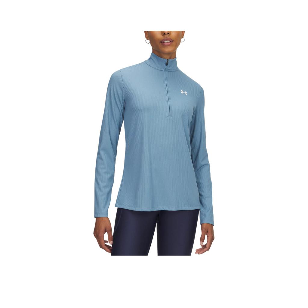 Under Armour Техническая ребристая быстросохнущая свободная легкая прохладная футболка с длинным рукавом Женские топы 1389857-418