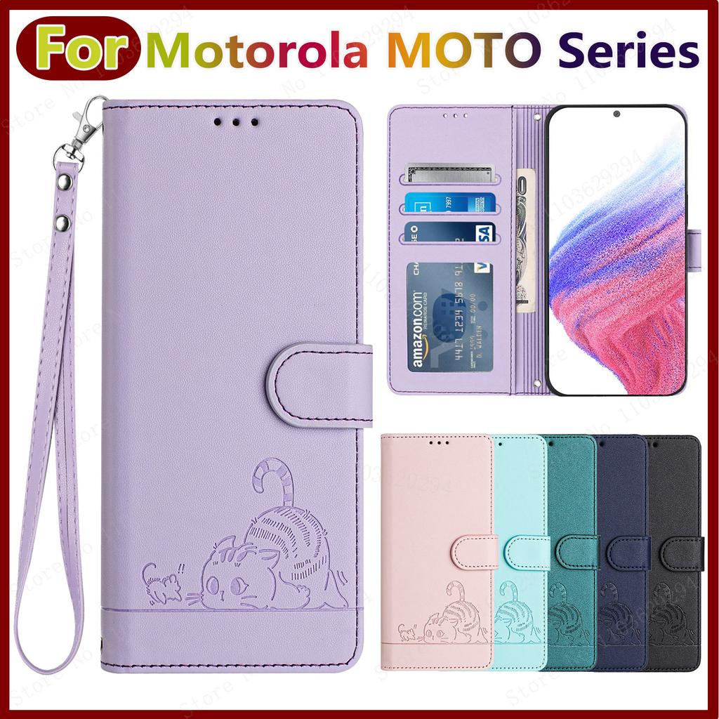 Кожаный чехол-кошелек для Motorola Moto G72, G53, G13, G23, G73, G14, G54, G84, G04, G24, G34