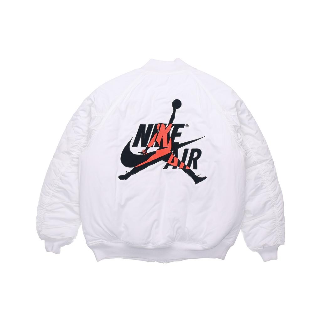 Jordan Wings MA-1 с логотипом и принтом, теплая повседневная куртка с бейсбольным воротником и длинными рукавами, мужская куртка, белая AV2599-100