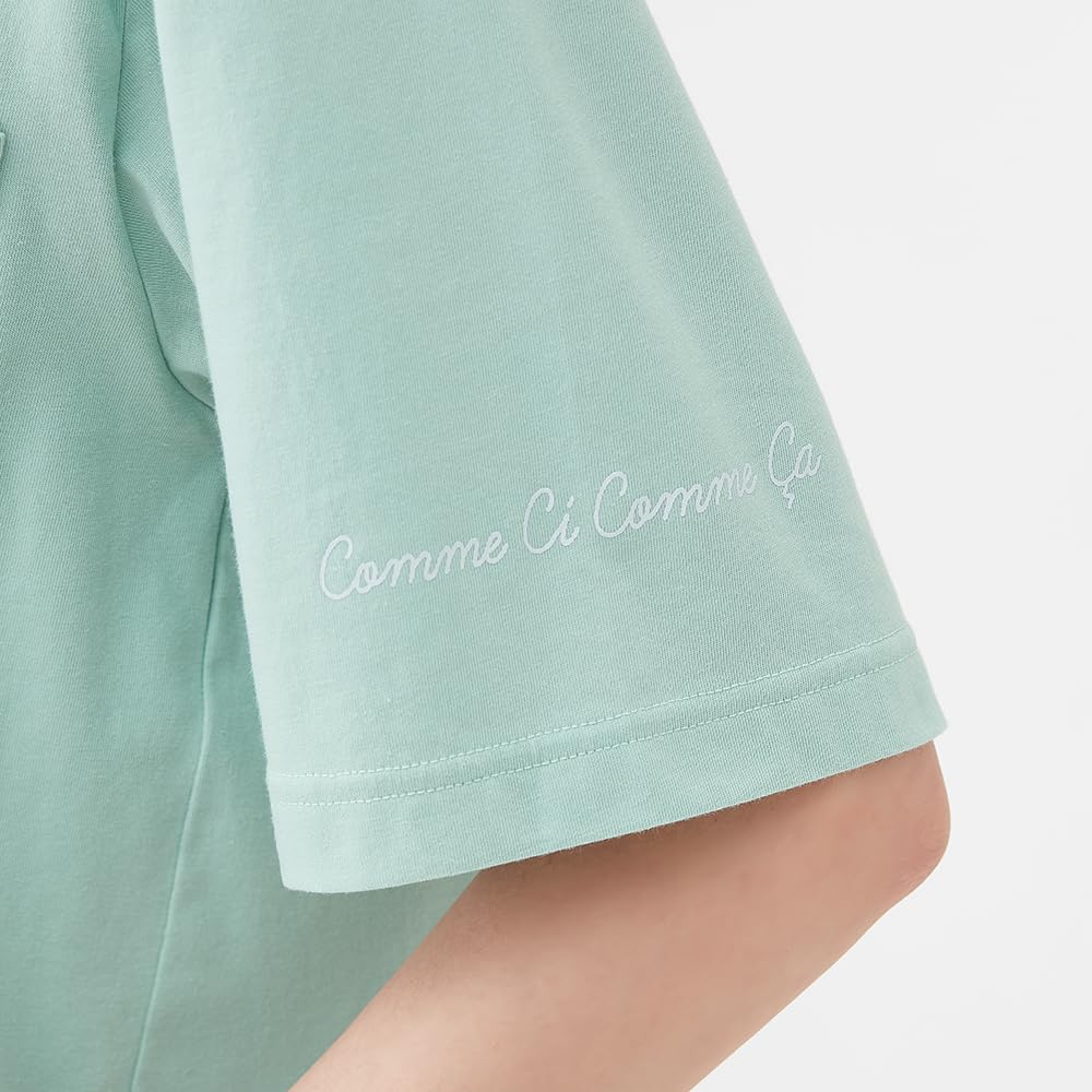 Gunze COMSI COMSA Рубашка с длинным рукавом Мята Женские брюки 5/8, Хлопок,