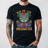День Мертвых Dia De Los Muertos Футболка Кот Сахарный Череп Унисекс Футболка Цветочный и Животный Принт Футболка Хлопок Дышащая Футболка
