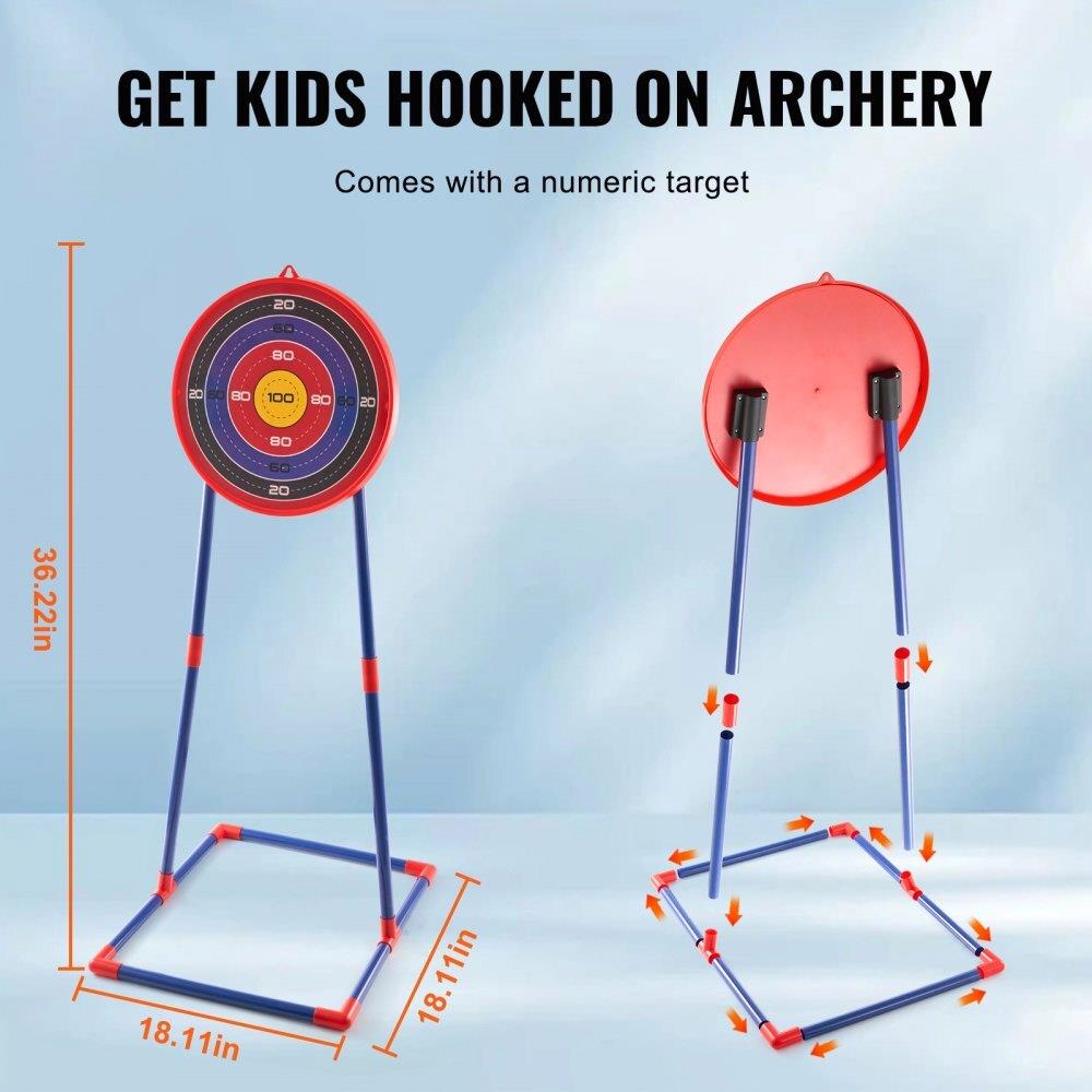For Kids Bow and Arrow Set - 2 Pack Archery with 20 Suction Cup Arrows, Targets & Soft Bullets - Outdoor Toy for Ages 6+