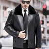 Winter Men's Genuine Leather Jacket Gold Mink Liner Large Size Jacket Dad's Leather Jacket Thickened Men's Jacket