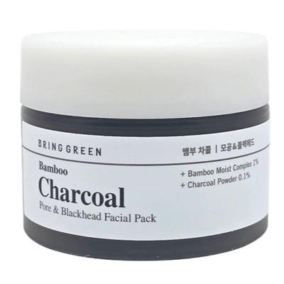 Маска для лица Bring Green Bamboo Charcoal Pore & Blackhead 100 мл – Глубокоочищающая смываемая маска для лица для сужения пор и контроля за выделением кожного сала