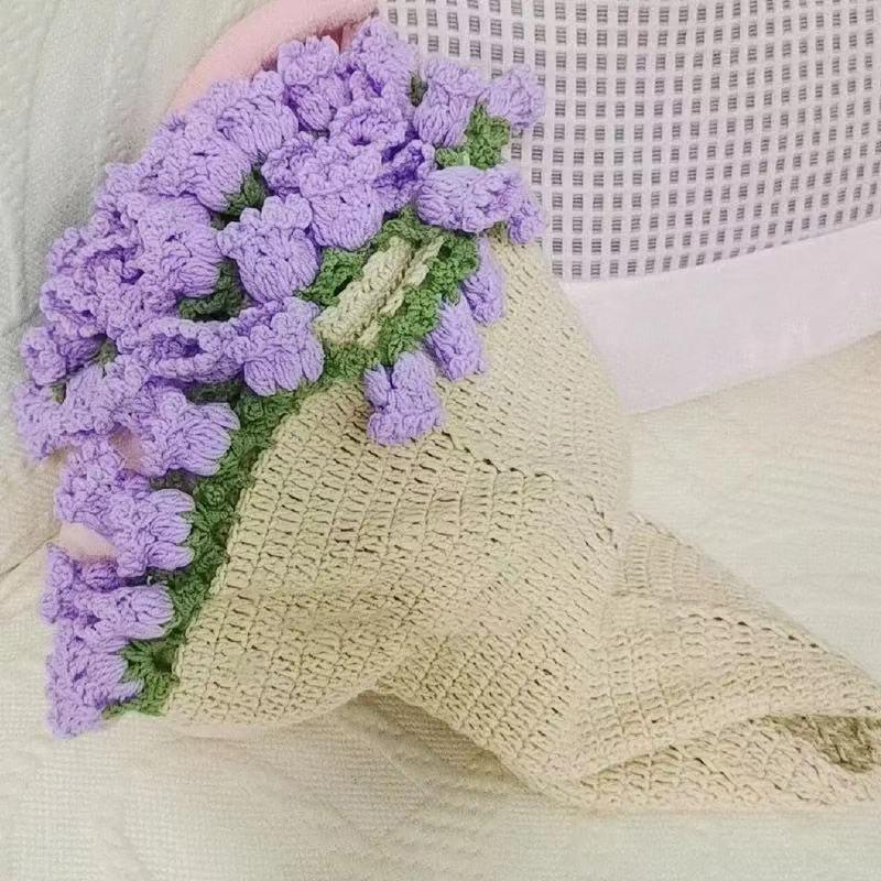 Diy Lily Of The Valley Rose Bouquet Blanket Handmade Weaving Material Pack Flower Carpet Gift