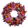 Fall Wreath Vibrant Color Bow-knot Design Easy To Hang Multipurpose Thanksgiving Front Door Garland Autumn Decoration