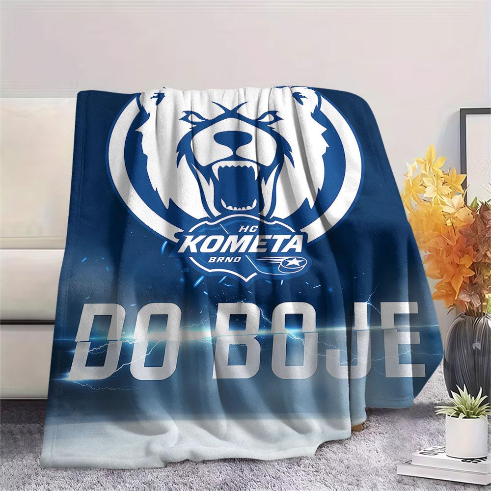 1PC HC Kometa Brno Patterned Flannel Blanket Suitable For All Seasons for Home Decor Warmth and Comfort Gifts Holiday Present