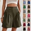 Women's Fashion Casual Solid Colour Loose High Waisted Wide Leg Shorts