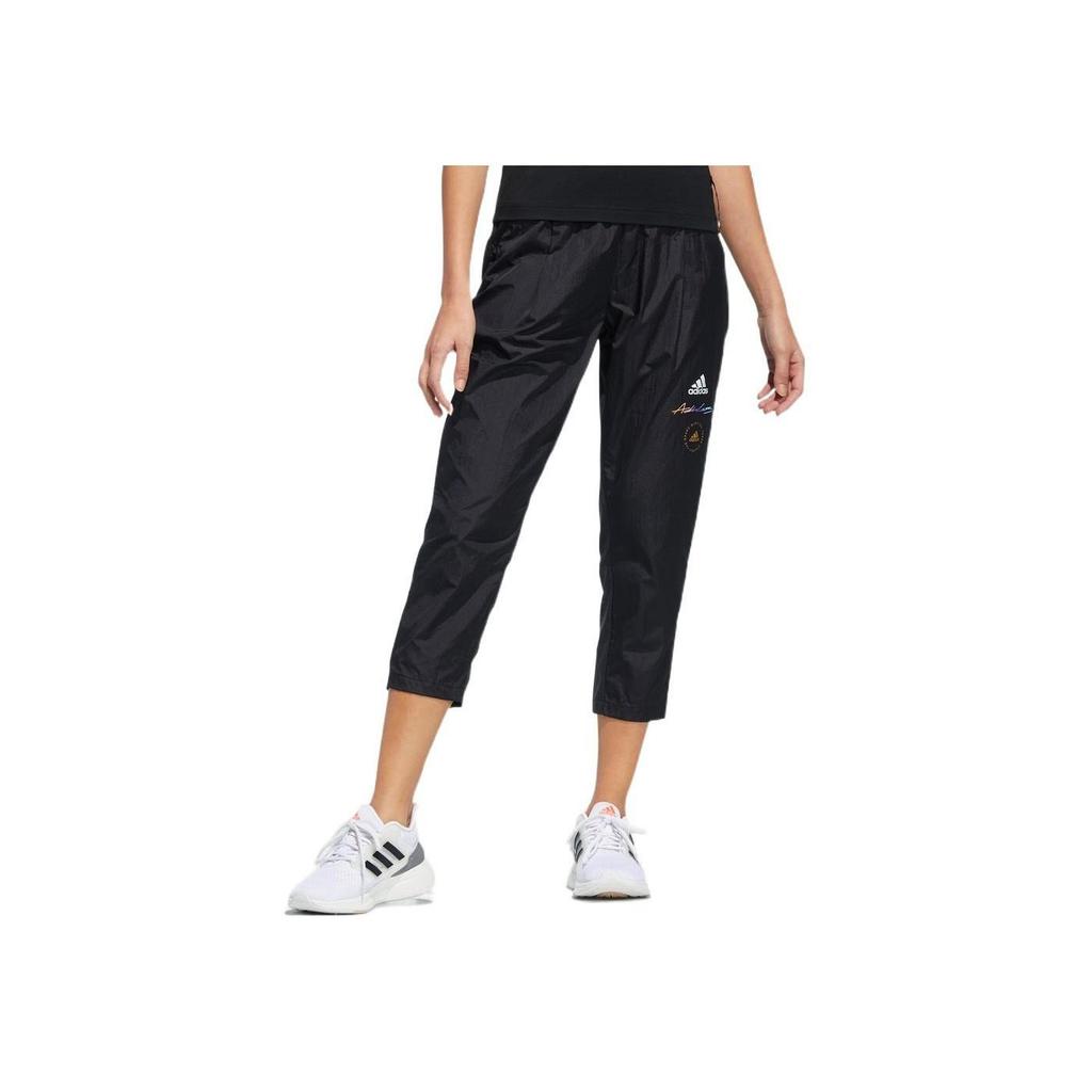 adidas Укороченные спортивные брюки с логотипом Micro Mark, женские, черные, HE9958