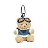 Lovely Pilot Bear Keychain Cute Pendant for Bag and Key Plush Keyring Phone Charm Personalized Animal Decoration