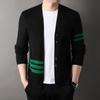 Осенний новый мужской вязаный кардиган, молодежный корейский стиль, повседневный свитер с V-образным вырезом, трендовая куртка для мужчин