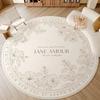 Cream Style Carpets for Living Room French Floral Bedroom Decor Carpet Fluffy Soft Round Bedside Rug Home Anti-slip Floor Mat