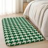 Emerald Knit Rhythm Floor Mat Machine Washable Soft Flannel Area Rug, Non-Slip Absorbent Floor Mat for Living Room Bedroom