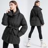 Осенне-зимняя теплая куртка женская однотонная тонкая средняя длинная куртка с воротником-стойкой парки верхняя одежда M-XXL