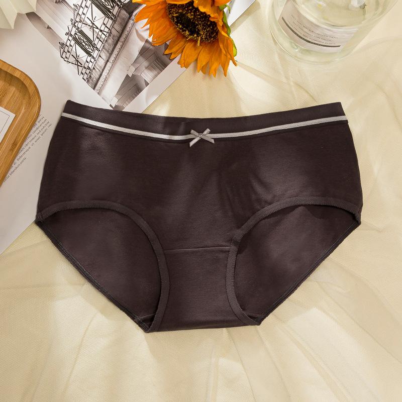 Butterfly Knot Women's Waisted Cotton Knickers Friendly Bottom Hip Lifting High Elasticity Pure Cotton Triangle Panties