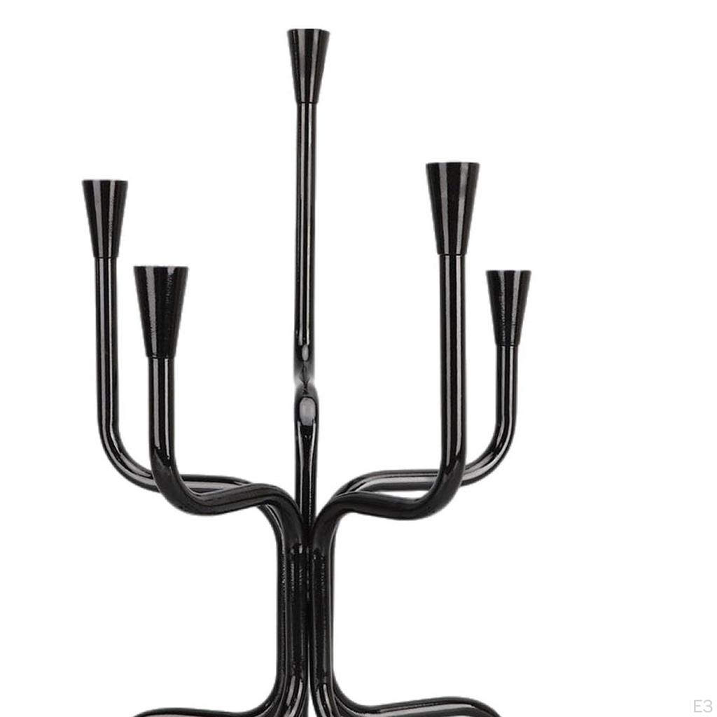 Candlestick Holder Candelabra 5 Arm Decorative Iron Ornament Table Centerpiece Taper Candle