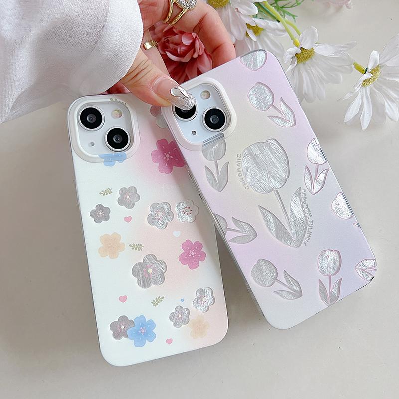 Чехол с милыми цветами для Samsung S23 FE S24 Ultra A35 A54 A53 A34 S23 IPhone 15 Realme C53 C67 Reno 11 8T Redmi Note 13 Pro Redmi 13C Tecno Vivo Cover