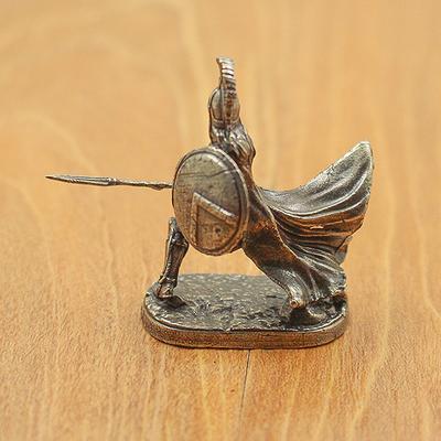 Древняя Белая Латунь Спартанский Рим Рыцарь Фигурки Миниатюры Винтажные Солдатики Модель Статуэтка Настольное Украшение Подарок