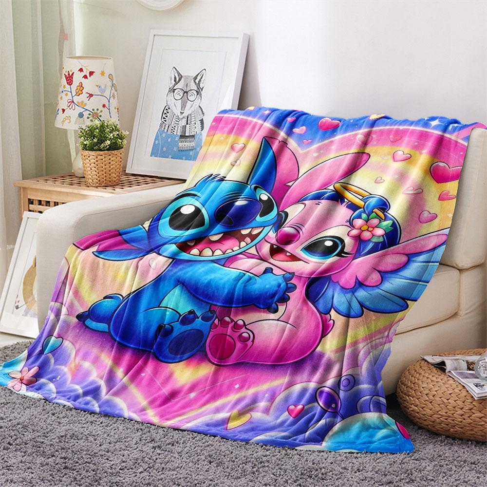 Stitch Cartoon printing Flannel Blanket Bedroom Sofa Camping Warm blanket Gifts for family and friends-MJ013